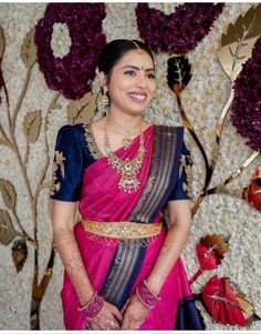 Pattu Pink Blouse Designs, Kanchi Pattu Saree Blouse Designs, Pellikuthuru Sarees, Kanchi Pattu Saree Wedding, Mysore Silk Saree Blouse Designs, Latest Bridal Blouse Designs, Saree Wearing Styles, Best Blouse Designs