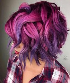 Short Bangs, Hair Color Purple, Bright Hair, Hair Color Pink, Funky Hairstyles, Short Hair Color, Hair Inspo Color, Cool Hair Color