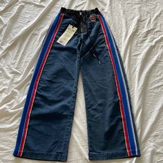 Diesel Wide Pants Jogg Jeans Brand New Smoke Free Home Sporty Wide Leg Denim Pants, Sporty Blue Denim Pants, Diesel Pants, Sports Track Pants, Satin Joggers, Jeans Street Style, Diesel Jeans, Camping Survival, Wide Pants