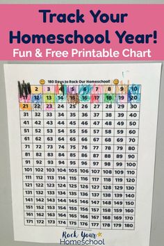 a printable homeschool year chart for kids