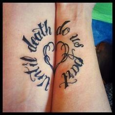 two people with tattoos on their arms that say, faith is my heart and hope