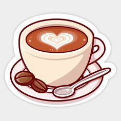 a cup of coffee with heart in it