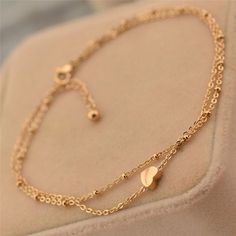 Jewelry Design Necklace Heart Ankle Bracelet, Layer Chain, Inexpensive Jewelry, Pretty Jewelry Necklaces, Heart Anklet, Chain Heart, Jewelry Bracelets Gold, Gold Rings Fashion