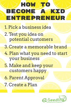 lemons with the words how to become a kid enterpriser