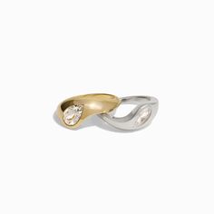 Opposites Attract Nesting Rings Mixed Metals Rings, Nesting Rings, Golden Bday, Oura Ring, Best Friend Rings, Mixed Metal Rings, Friend Rings, Family Rings, Gold Bond