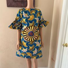 Beautifull African Print Dress For Women. Ankara Wax Dress. Cotton Wax Dress, African Print Dress, Dress Cotton, Dress For Women, African Print, Ankara, Print Dress, Color Blue, Wax