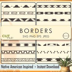 native american inspired instant pattern files for borders and other decorative designs in adobe file format