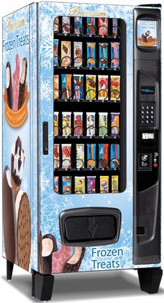 a frozen treat vending machine sitting on top of a table