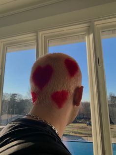 Strawberry Buzzcut, Heart Buzzcut, Valentines Hair, Valentine Hair, Red Ginger, The Heart Of Man, Bleached Hair