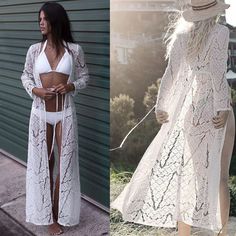 FREE SHIPPING Women Boho Beach Bikini Maxi Cover Up Lace JKP1829 Long Beachwear Swimwear As Beach Cover-up, Open Front Summer Beach Dress Cover-up, Lightweight Long Sleeve Beachwear Cover-up, Lightweight Swimwear For Summer Beach Cover-up, Spring Beach Party One-piece Cover-up, Beachy One-piece Cover-up For Beach Season, Lightweight Open Front Beach Cover-up, Long Sleeve Beachwear Dresses For Beach, Lightweight Summer Beach Cover-up