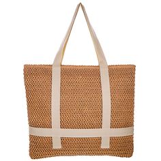 Straw Tote Bag with Hat Carrying Strap - Cappelli Straworld Bags Cappelli Straworld BAG1286-TEA Tea Lightweight Brown Beach Bag For Vacation, Lightweight Rectangular Brown Beach Bag, Lightweight Straw Beach Bag Rectangular, Eco-friendly Lightweight Brown Beach Bag, Lightweight Brown Crochet Travel Bag, Lightweight Straw Bag For Daily Use, Jute Bags With Adjustable Strap For Vacation, Vacation Bags With Adjustable Strap In Jute, Vacation Bag With Adjustable Strap In Jute