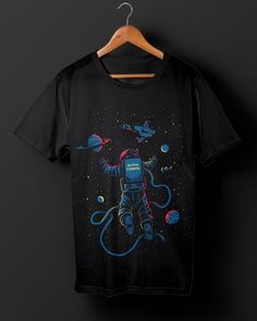 T Shirt Illustration, T-shirt Print Design, Space Shirts, T Shirt World, Shirt Illustration, Shirt Print Design, T Shirt And Shorts