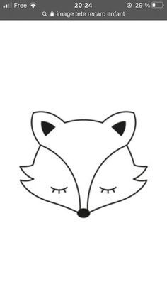 a drawing of a fox's head with eyes closed