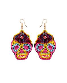 Get 10% off now! Buy halloween skull handmade sequined round black earrings with beads at cheap price online. Free stable shipping and pro since 2009. Wine Red Dress, Halloween Beads, Rice Bead, Shop Gift, Beaded Skull, Halloween Earrings, Beaded Dangle Earrings, Black Earrings, Copper Earrings