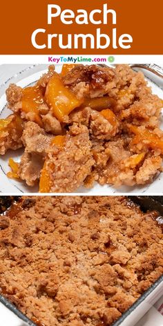 this peach crumble is the perfect dessert to serve