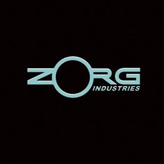 the logo for zorg industrials is shown on a black background with white letters