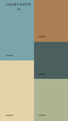 the color palette is different shades of blue, brown and green