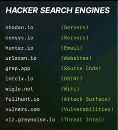 an image of a computer screen with the words hackr search engines