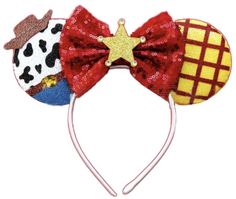 a mickey mouse ears with some decorations on it