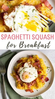 spaghetti squash for breakfast Spaghetti Squash And Eggs, What To Do With Spaghetti Squash, Spaghetti Squash Recipes Breakfast, Spaghetti Squash Breakfast, Breakfast Spaghetti Squash, Leftover Spaghetti Squash, Breakfast Spaghetti, Spaghetti Squash Carbonara, Easy Spaghetti Squash