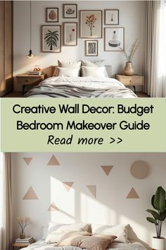 Stencil techniques and creative wall decoration for bedrooms Budget Bedroom Makeover, Thrifted Decor, Bedroom Makeover Ideas, Creative Wall Decor, Bedroom Walls, Macrame Hanging, Beautiful Bedroom, Upcycle Projects, Creative Wall