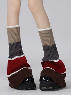 The price is for a pair of leg warmers only, others are not included. Trendy Red Leg Warmers For Winter, Trendy Multicolor Leg Warmers For Winter, Trendy Knit Socks For Fall, Multicolor Knitted Leg Warmers For Fall, Kawaii Leg Warmers, Steampunk Fashion Female, Calf Leg, Knitted Leg Warmers, Outfit References