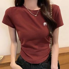 T-shirt Size Chart S bust 76 shoulder 34 sleeve 13 length 47 M bust 80 shoulder 35 sleeve 14 length 48 L bust 84 shoulder 36 sleeve 15 length 49 XL bust 88 shoulder 37 sleeve 16 length 50 The product is measured in "cm". 1 inch = 2.54 CM, 1 CM = 0.39 inch Spring Letter Print Half Sleeve Tops, Half Sleeve Letter Print Tops For Spring, Trendy Cotton Half Sleeve Tops, Casual Half Sleeve Stretch Tops, Fitted Casual Half-sleeve T-shirt, Fitted Cotton Half Sleeve T-shirt, Fitted Half Sleeve Cotton T-shirt, Fitted Cotton T-shirt With Half Sleeves, Fitted Cotton Half Sleeve Tops