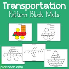 transportation pattern block mats for kids