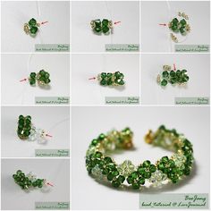 instructions for making beaded bracelets with green beads