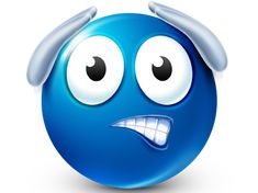 an emoticive blue ball with horns on its head