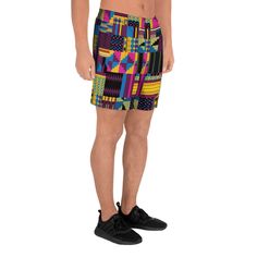 Kente Print Mens shorts, Ankara Mens swim trunks, Men's Athletic Long Shorts, African Print Mens shorts Sports outfits can be a lot of hassle, but with these long shorts there's no need for that. Just throw on a pair and go running, swimming, weight-lifting, or participate in any other activity that pops in your mind. These shorts won't let you down! * 96% polyester, 4% elastane (fabric composition may vary by 2%) * Fabric weight: 5 oz/yd² (169.5 g/m²) * Four-way stretch water-repellent microfib Multicolor Gym Bottoms For Summer, Casual Multicolor Boxer Briefs For Beach, Casual Multicolor Boxer Briefs For Summer, Summer Stretch Multicolor Boxer Briefs, Summer Multicolor Stretch Boxer Briefs, Multicolor Boxer Briefs For Sports In Summer, Summer Sports Short Boxer Briefs, Summer Beachwear Athletic Shorts With Short Leg, Sports Shorts With Built-in Shorts For Summer