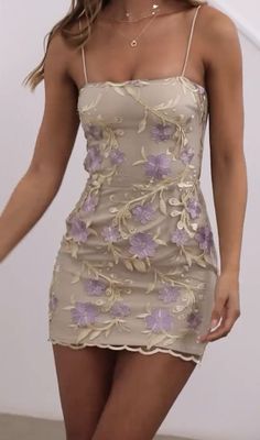 Short Dresses Floral Formal, Nature Hoco Dresses, Athens Hoco Dress, Earth Tone Homecoming Dress, Hoco Dress With Flowers, Artsy Homecoming Dresses, Homecoming Dress Inspo Aesthetic, Flower Hoco Dress Short, Flowery Dress Short