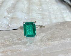 Natural Emerald Solitaire Ring, 14k Yellow Gold, Emerald Cut Emerald Ring, Solitaire Emerald Ring, Emerald Engagement Ring, May Birthstone - Etsy Formal Emerald Solitaire Birthstone Ring, Everyday Solitaire Emerald Ring, Classic Solitaire Emerald Ring, May Birthstone, Green Faceted Emerald-cut Emerald Ring, Gold Emerald-cut Emerald Ring For May Birthstone, Emerald Engagement Ring, Natural Emerald, Emerald Cut, Emerald Ring