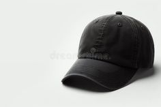 Black cap on white background. Space for text. royalty free stock photos Background Space, Space Text, Black Cap, White Background