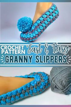 crochet fast and easy granny slippers