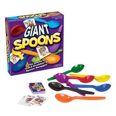 the game giant spoons is in its box and it's ready to be played