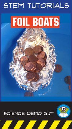 a blue plate topped with lots of coins next to a pile of pennets on top of foil