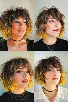 Short Punk Hair, Shaggy Bob Haircut, Color Tips, Aqua Hair, Haute Hair, Messy Short Hair, Punk Hair, Hair Bangs, Edgy Hair