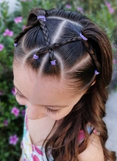 Hairstyle For Barbie Movie, Easy Daughter Hairstyles, Easy Rubber Band Hairstyles, Hairstyles For Kindergarteners, Preschool Hairstyles