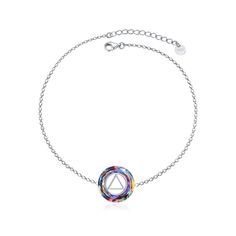 PRICES MAY VARY. Alcoholics Anonymous Crystal Bracelet -- The Sobriety Circle & Triangle Symbol, is the symbol used by Alcoholics Anonymous. The equilateral triangle represents the three part answer - unity, recovery and service - to a three part disease - physical, mental and spiritual, while the circle represents wholeness or oneness. Recovery Bracelet -- The power of the triangle and/or pyramid is universal.It is no wonder this brilliant symbol was adopted by Alcoholics Anonymous.Feminine and Na Recovery, Recovery Bracelet, Anonymous Gifts, Recovery Jewelry, Triangle Symbol, Equilateral Triangle, Narcotics Anonymous, Recovery Gifts, Crystal Gifts