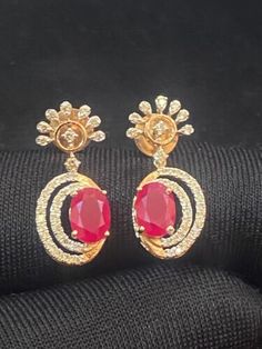 sponsored - Find many great new & used options and get the best deals for 3.09 Cts Round Brilliant Cut Natural Diamonds Ruby Dangle Earrings In 14K Gold at the best online prices at eBay! Free shipping for many products! Luxury Hallmarked Drop Earrings, Exquisite Oval Earrings With Elegant Design, Red Diamond Hallmarked Earrings, Oval Earrings With Elegant Design For Formal Occasions, Formal Oval Earrings With Elegant Design, Oval Fine Jewelry Pierced Earrings, Oval Diamond Rose Gold Earrings, Oval Rose Gold Diamond Earrings, Oval Pierced Earrings Fine Jewelry