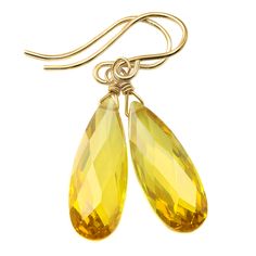 Cubic Zirconia Yellow Earrings Canary Yellow Diamonds, Yellow Diamond Earring, Canary Diamond, Sterling Silver Wire Wrap, Yellow Earrings, Canary Yellow, Blue Gems