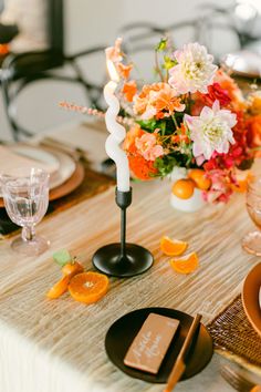 Bright Terracotta Table Setting Bat Mitzvah