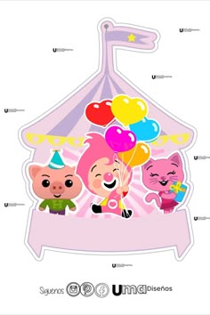 an image of some cartoon characters with balloons