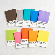 the pantone paints are all different colors