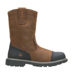 Brown Sturdy Waterproof Boots For Construction, Durable Brown Work Boots For Construction, Rugged Waterproof Boots With Steel Toe For Protection, Rugged Steel Toe Waterproof Boots For Protection, Brown Slip-resistant Waterproof Boots For Construction, Boot Stand, Big 5, Work Boots Men, Work Boot