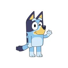 a cartoon character with glasses and a blue cat costume, standing in front of a white background