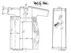 a drawing of a tie and its measurements