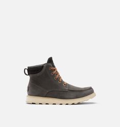 MADSON™ II Men's Moc Toe Waterproof Boot | SOREL Waterproof Boots Winter, Moc Toe Boots, Everyday Boots, Wedge Heel Boots, Boot Liners, Waterproof Shoes, Platform Sandals Heels, Slipper Boots, Wedge Boots