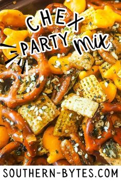 This Super Addicting Chex Party Mix is a delicious twist on a family favorite called “Crack Pretzels” that covers all the bases – salty, crunchy, ranchy, cheesy – and addicting because nothing is more satisfying than a handful of a salty snack mix when hunger hits. It's perfect for holidays and parties. Chex Party Mix Recipe, Chex Mix Recipes Original, Pretzel Mix, Party Mix Recipe, Chex Party Mix, Party Snacks Easy, Bagel Chips, Chex Mix Recipes, Crowd Pleasing Recipes